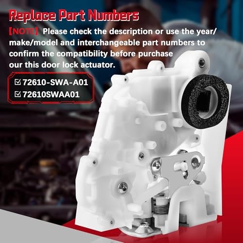 Door Lock Latch Actuator Rear Right Passenger Side Replacement for 2007-2011