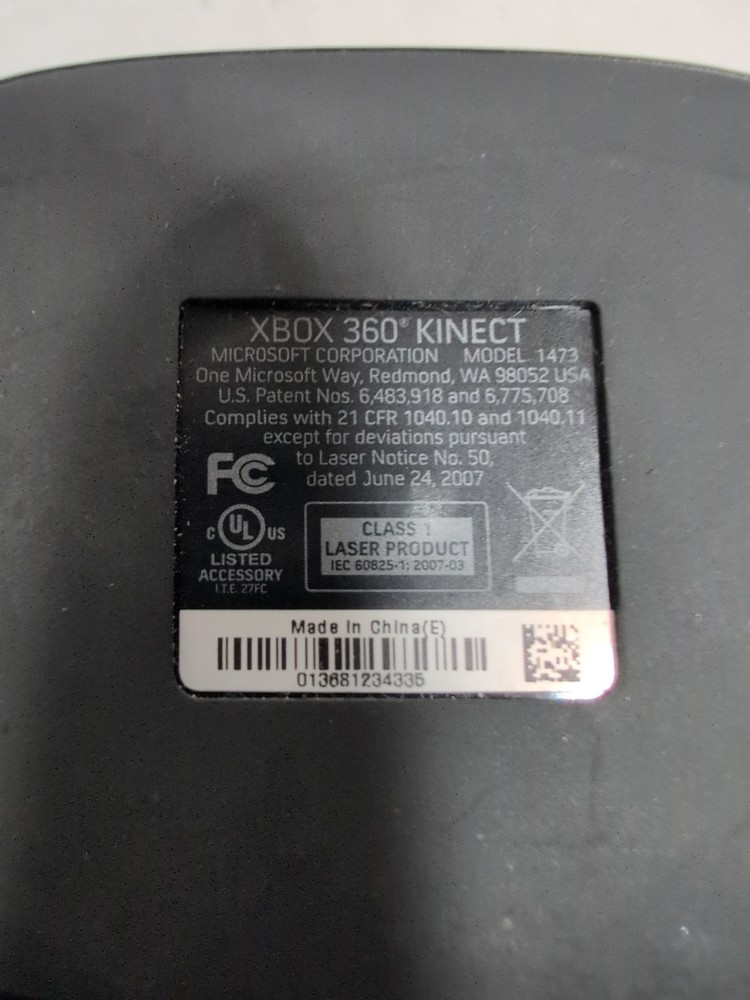 Microsoft 1473 Xbox 360E Kinect Sensor Bar w/ Cable - Black