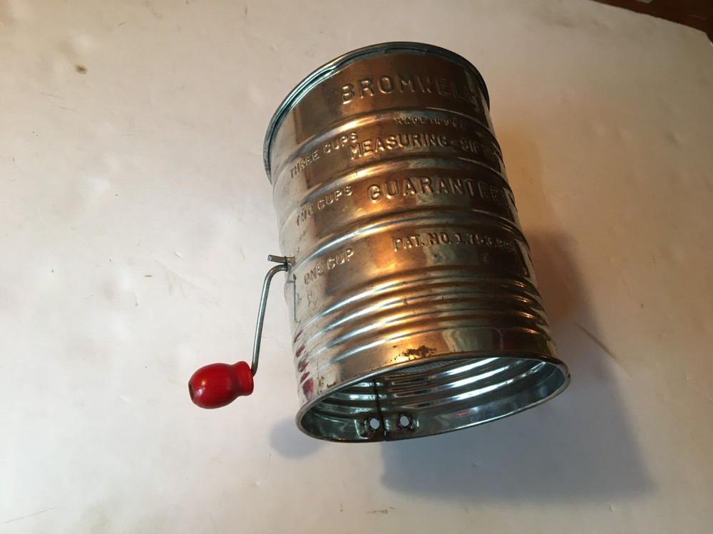 vintage bromwell's flour sifter
