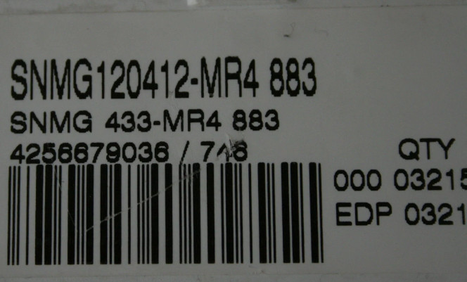 10 PCS  ORIGINAL  INSERTS       SNMG120412-MR4 883