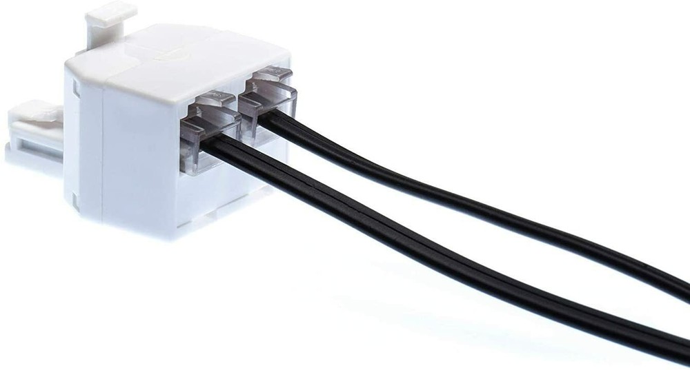 Duplex Modular Phone Wall Jack Adapter (WHITE) RJ11 - Splitter | Two Pack