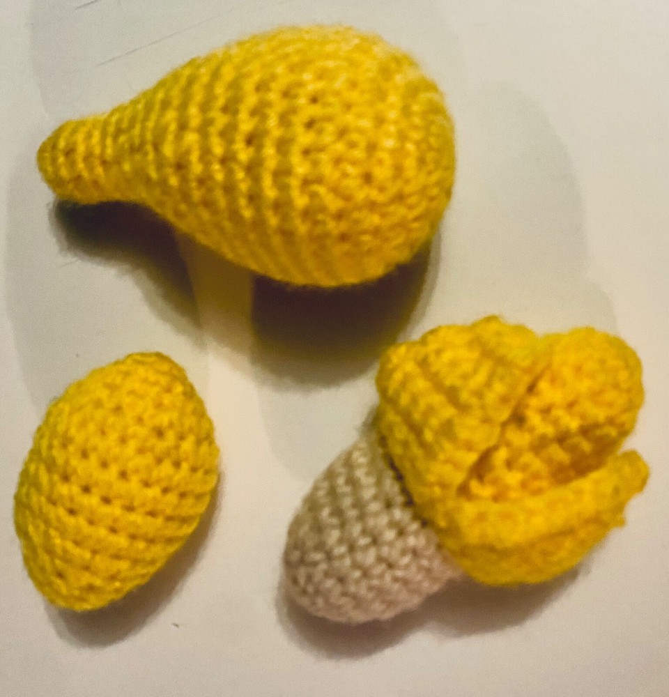 Handmade Crochet Yellow Color Sorting Playset, Learning Toy, Montessori