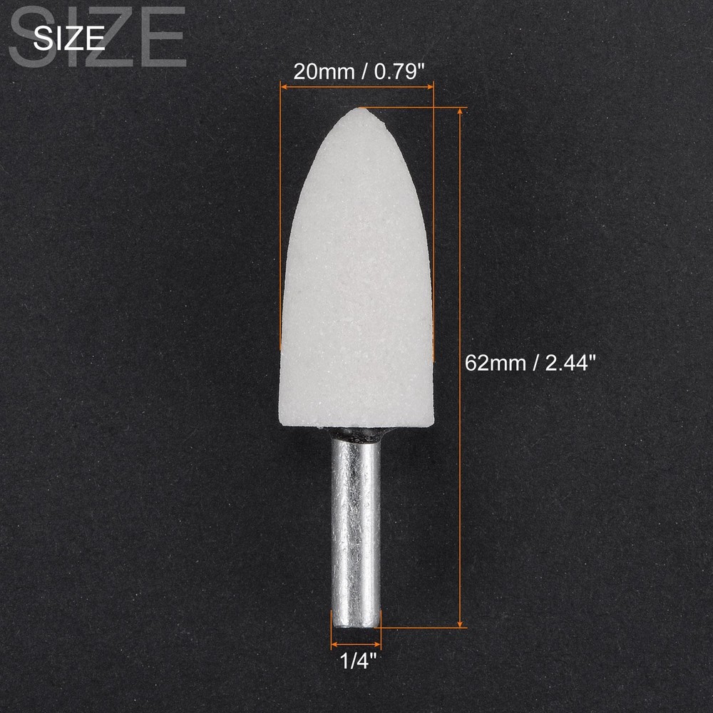Abrasive Conical Mounted Stone Grinding Bits 1/4" Shank 0.79" Diameter 5pcs