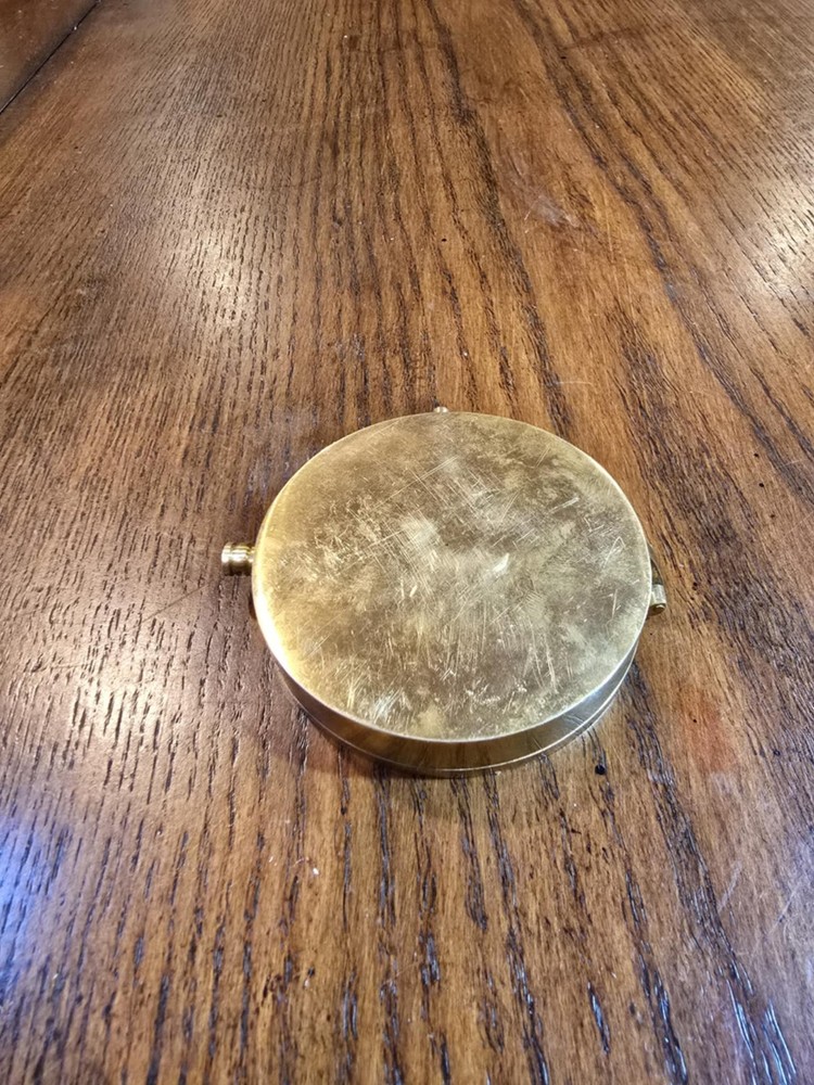 Antique Solid brass 3inch push button Pocket Compass