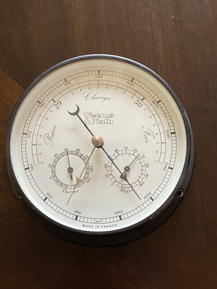 Weeks & Plath Atlantis Collection Barometer, Thermo, Hygro, Black Dial & Finish