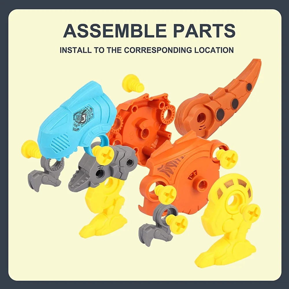 STEM DINOSAUR TOY SET Construction with Tool Drill, Educational Construction