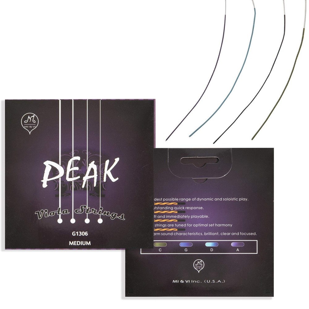 PEAK Viola Strings 11" - Synthetic Core Pure Silver Ball-End