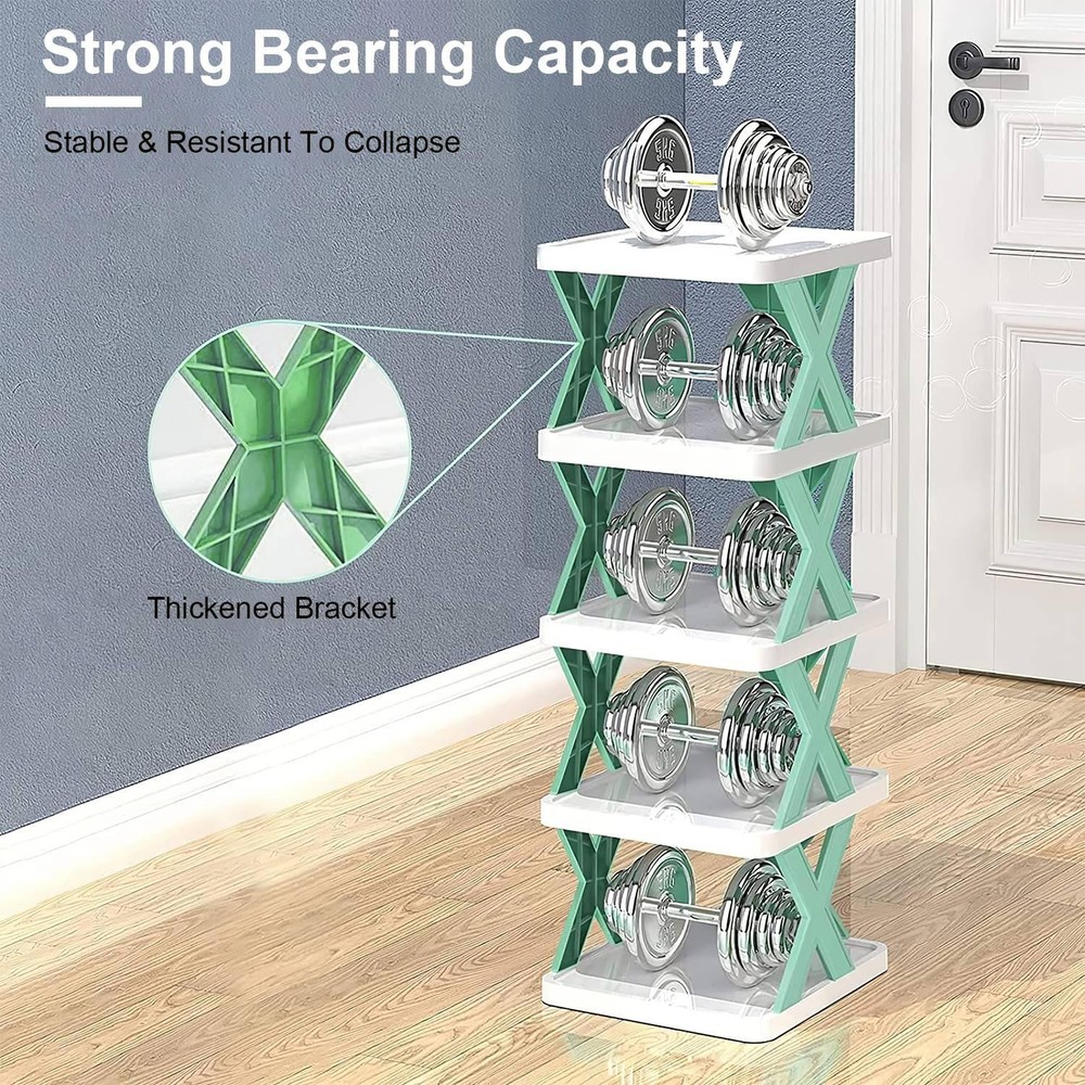 9Tier Narrow Entryway Shoe Rack Plastic Vertical Organizer Space Saving Free