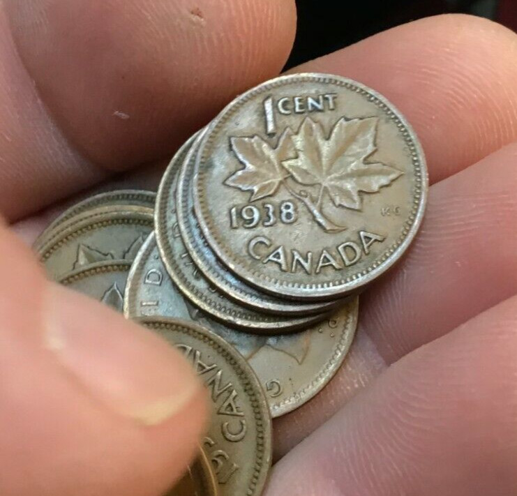 1938 Canada Cent, Canadian Penny, 1 Cent