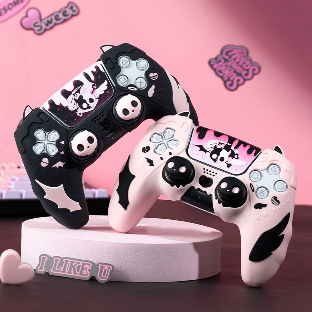 GeekShare Skull Protective Case Cover for PS5 Controller Silicone Shell Skin
