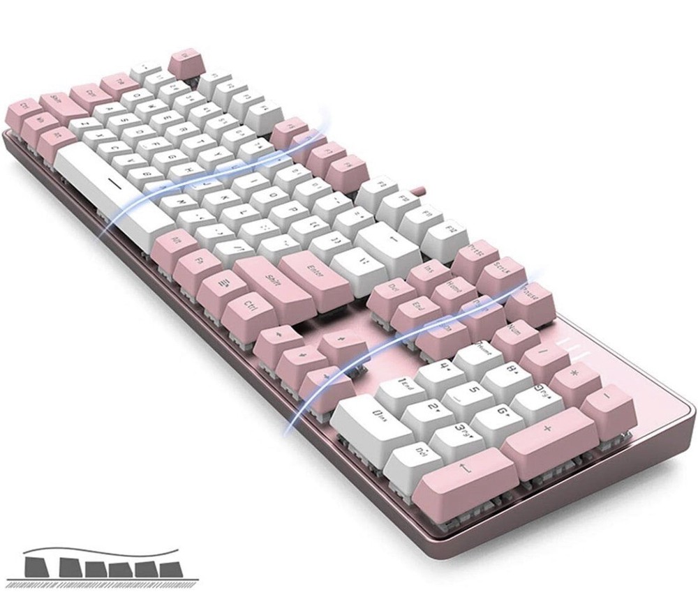 Merdia Mechanical Keyboard Gaming Keyboard With Wired White Backlit Keyboard