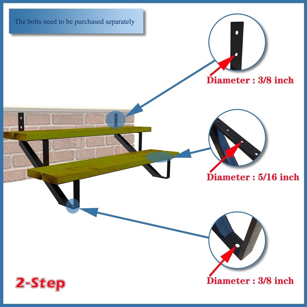 Step Riser 2 Step for Deck Height 20 Inches Stair Stringer Step Stringer
