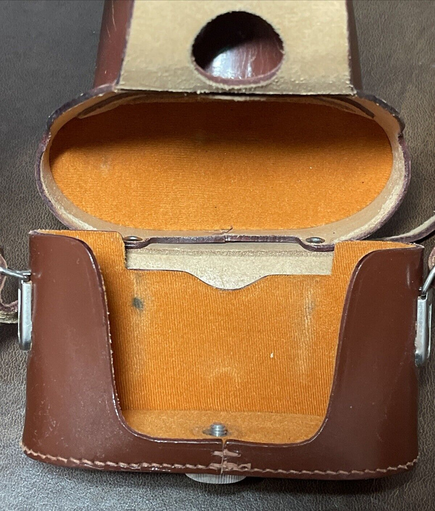 Ihagee Exakta Semi Hard Brown Leather Rough Ready Fitted Camera Case w/ Strap
