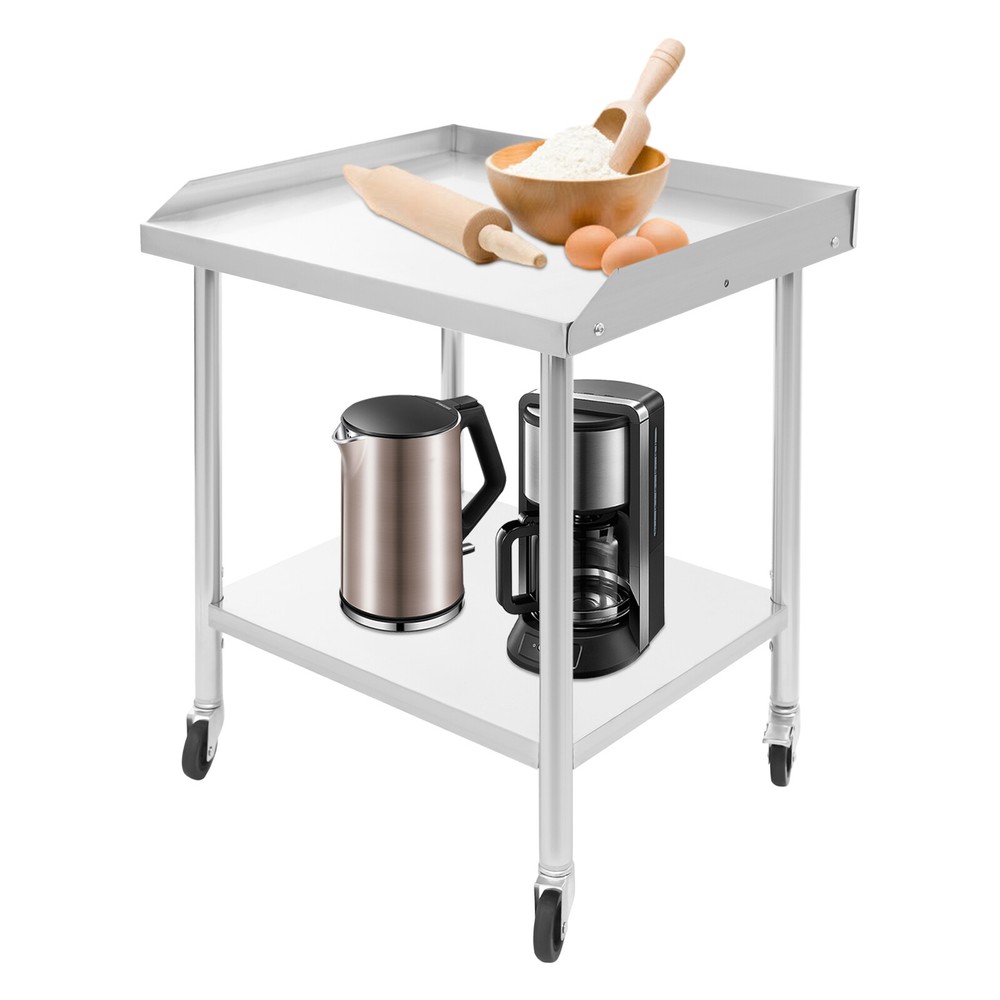 2-Layer Stainless Steel Work Table 500kg Working Bench Commercial Prep Table