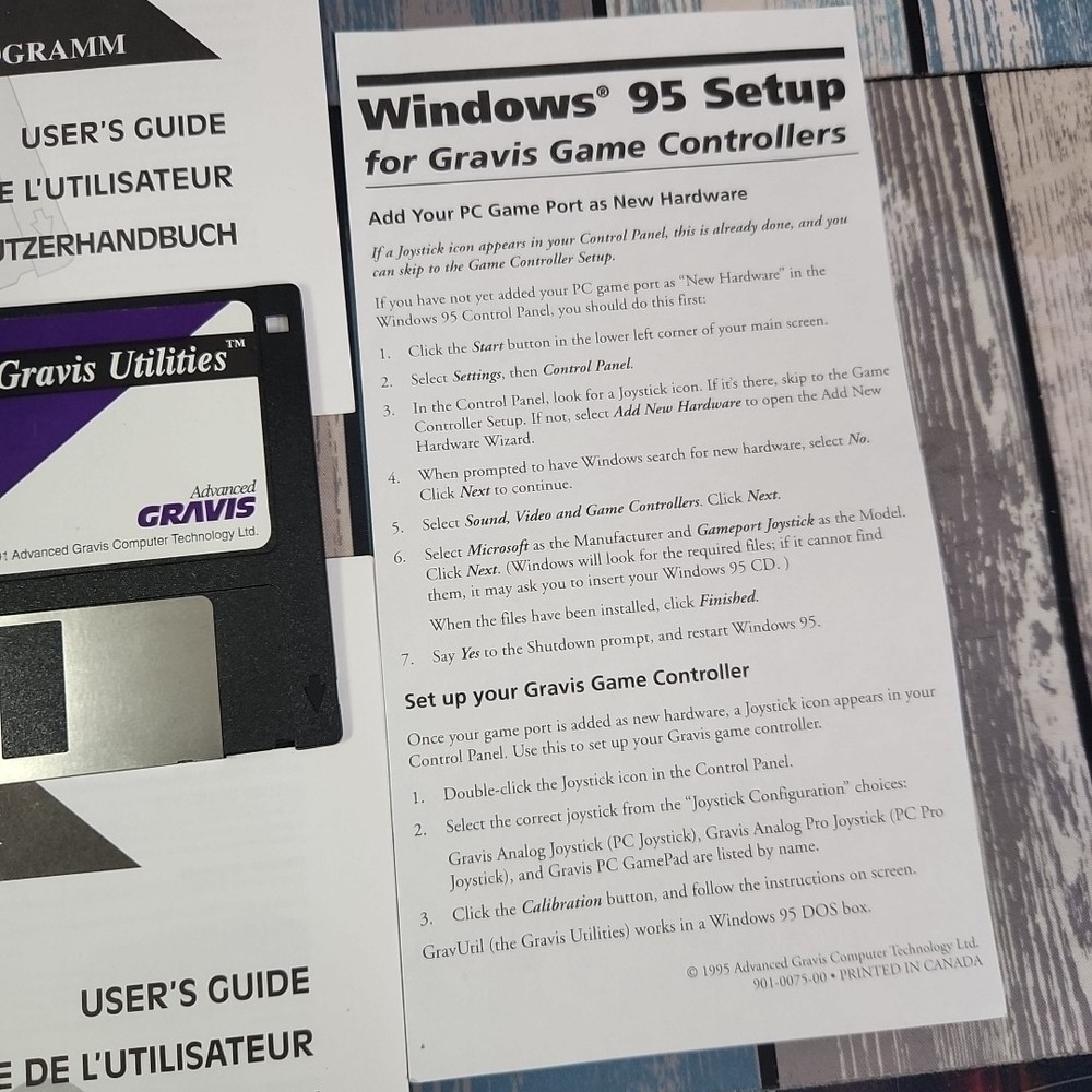 Gravis Utilities 3.5" Floppy Disk 1991 Software Tool for PC – Vintage