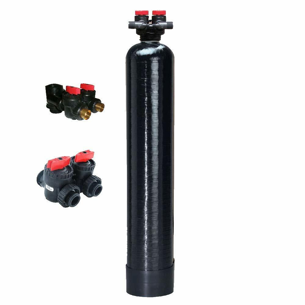 Salt Free Anti-Scale Water Softener 15 GPM + Whole House Backwash Carbon Filter