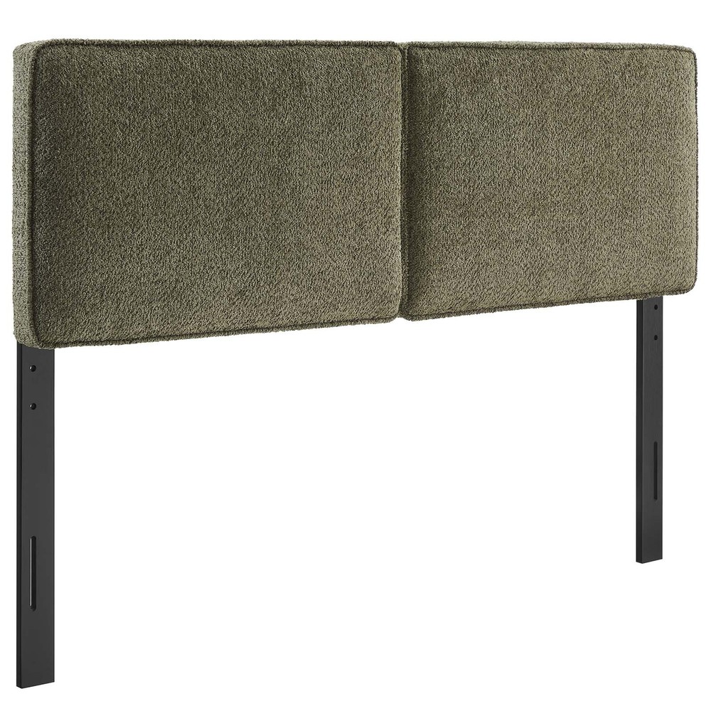 Modway Lindee Boucle Fabric King Headboard in Sage