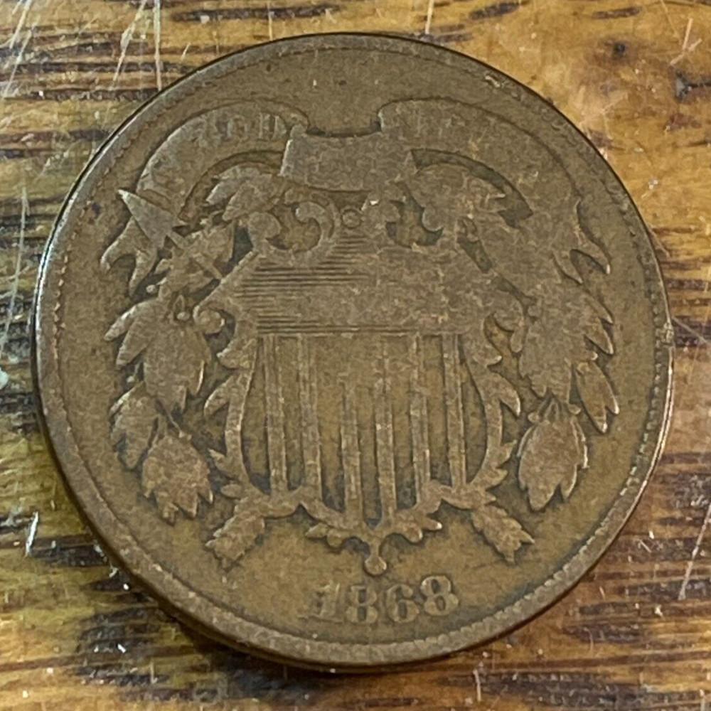 1868 Two Cent Piece Nice Original VG/Fine CHRC