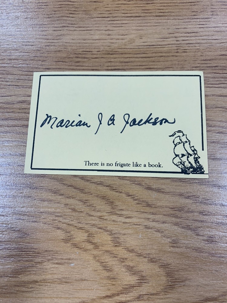 Marian J. A. Jackson Writer Author Signed Bookplate Autographed