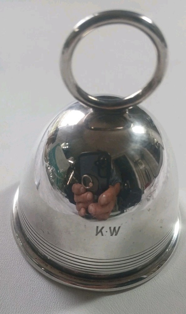Vintage Webster Sterling Silver Bell Engraved with "K W"