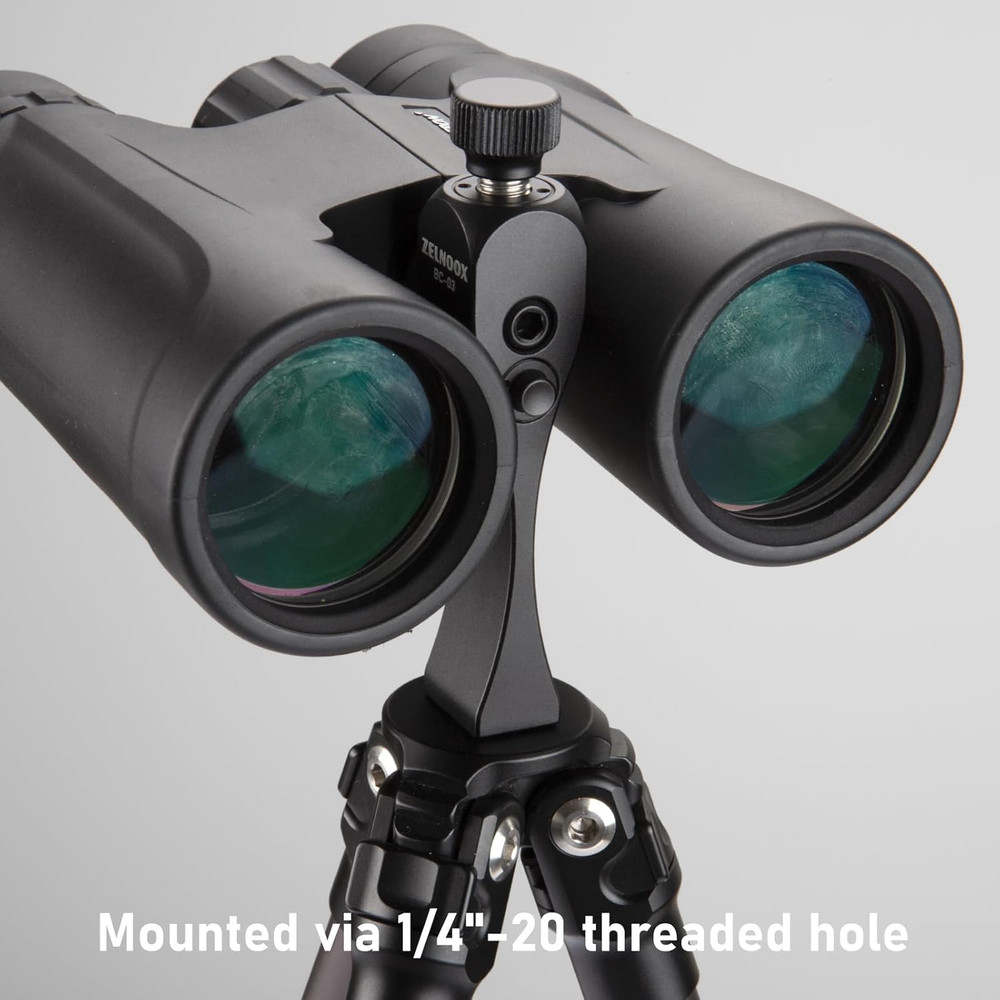 Binocular Tripod Adapter | Quick Release, 1/4"-20 Thread & Arca-Dovetail, CNC Al