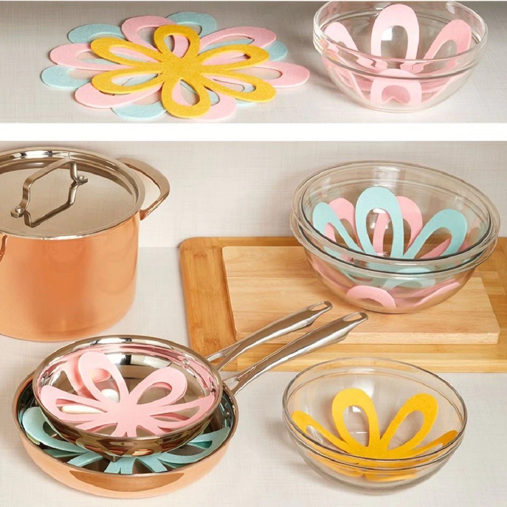 Felt Pan, Pot & Dish Scratch Protector-Cookware-Glass Divider-2 Sizes-Set/14