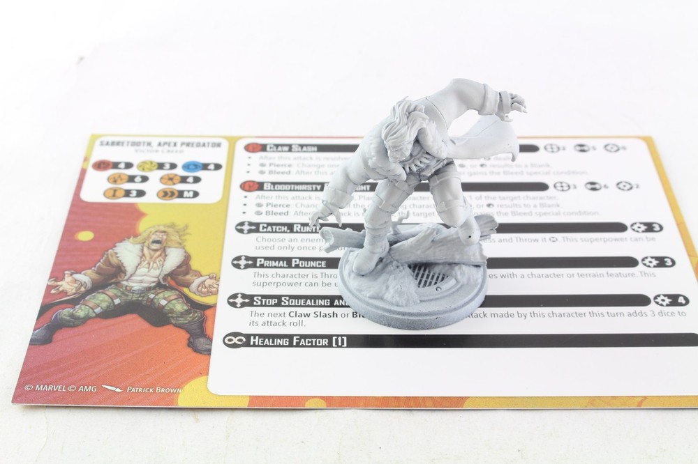 Marvel Crisis Protocol Board Game Figure Based Painted Sabretooth Apex Predator