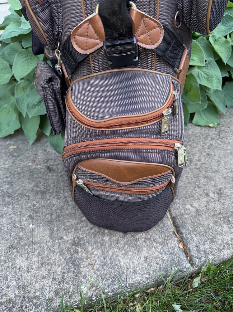 Vintage Brown Leather Golf Bag