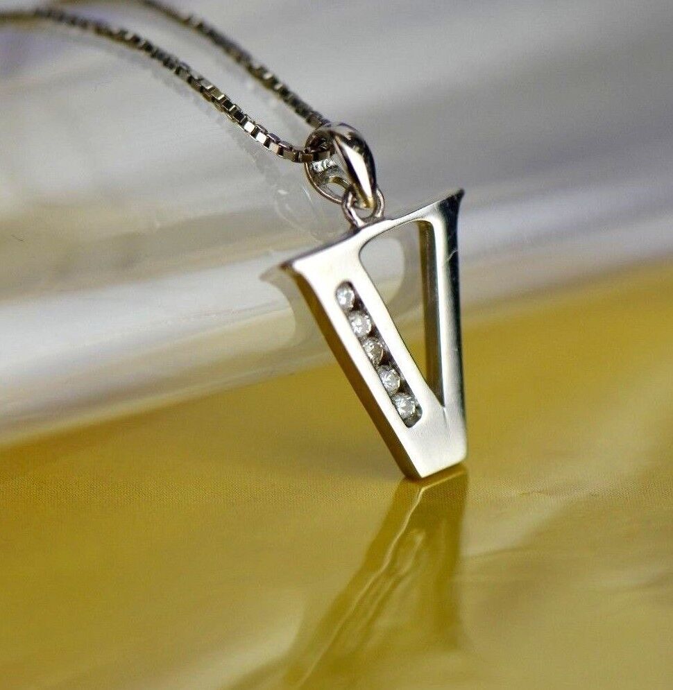 925 Sterling Silver Initial Letter CZ Pendant