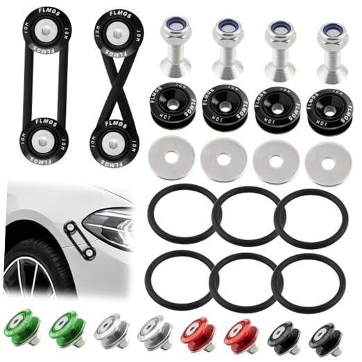 Universal Bumper Quick Release Kit, Front Rear Quick Release Bumper 2set Black