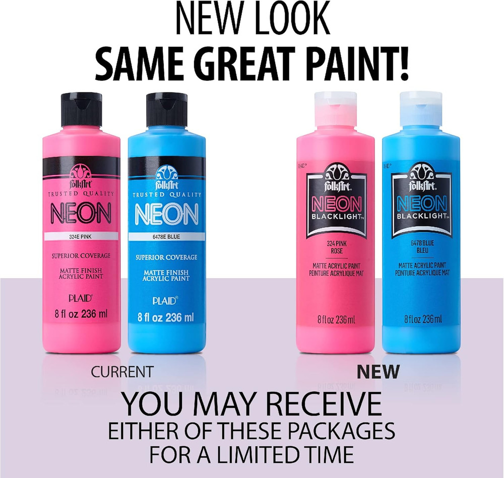 Neon Blacklight Acrylic Paint, 2 Oz., Red