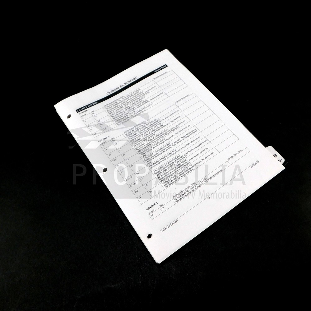 THE EXPANSE Costume Breakdown Script Original Series Prop (8901-4657)