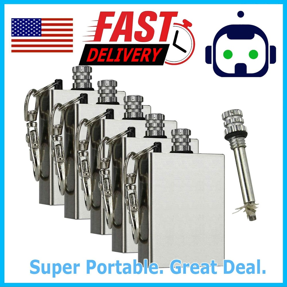 Lighter Flint Magnesium Emergency Fire Starter Camp Survival Refill Waterproof