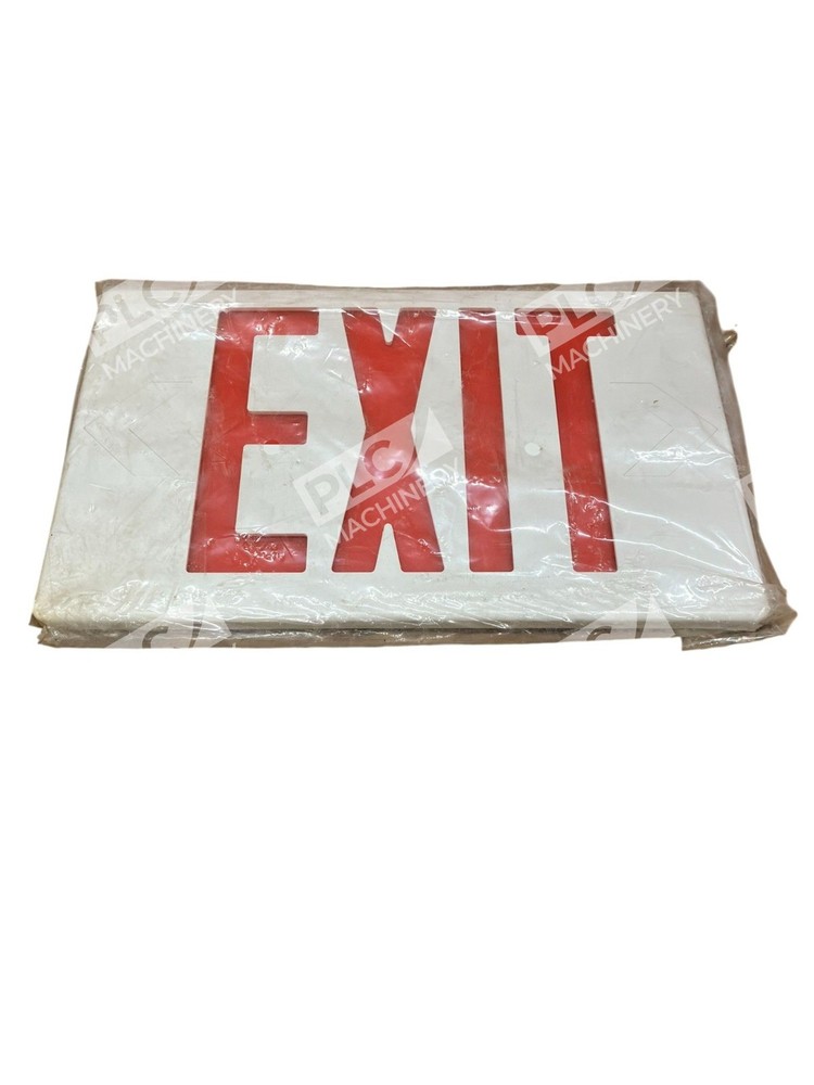LED Emergency Exit Sign Red Letters Dual Face Hardwired