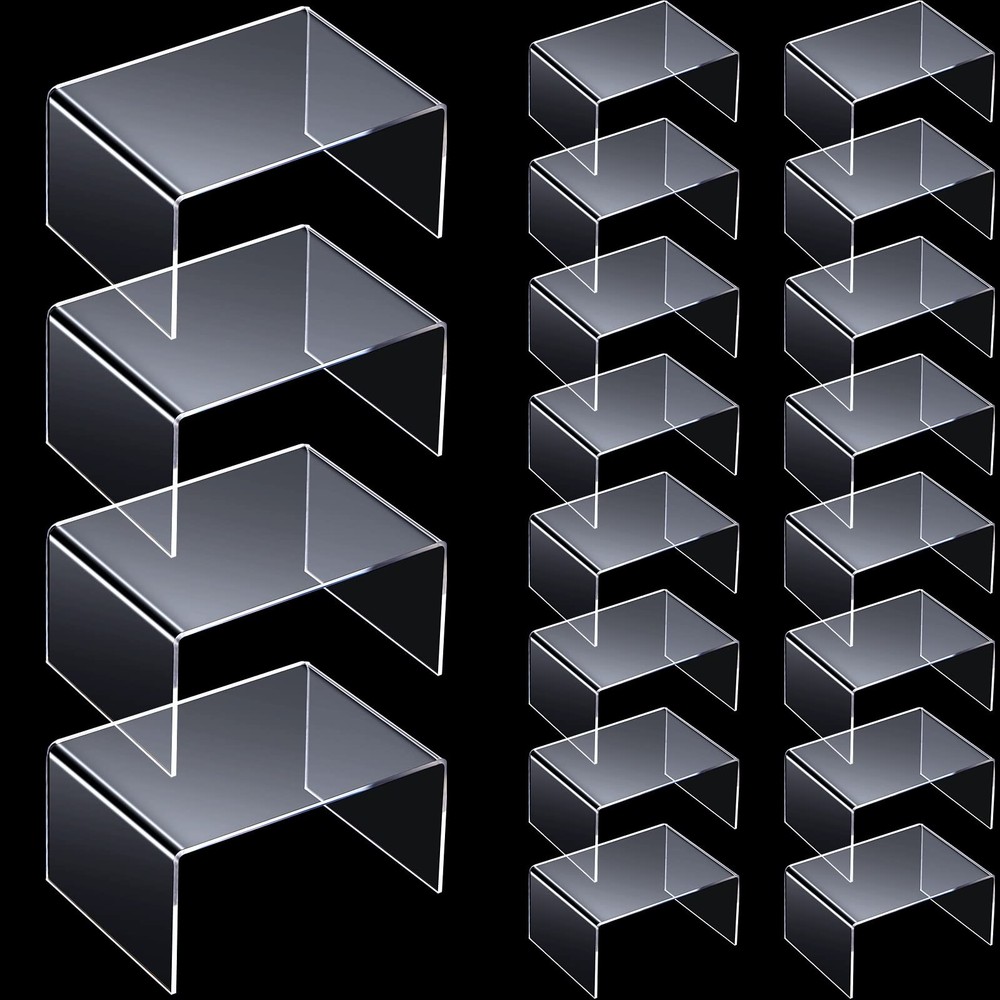 24 Pieces Acrylic Risers for Display Clear Acrylic Stand Shelf Display Risers...