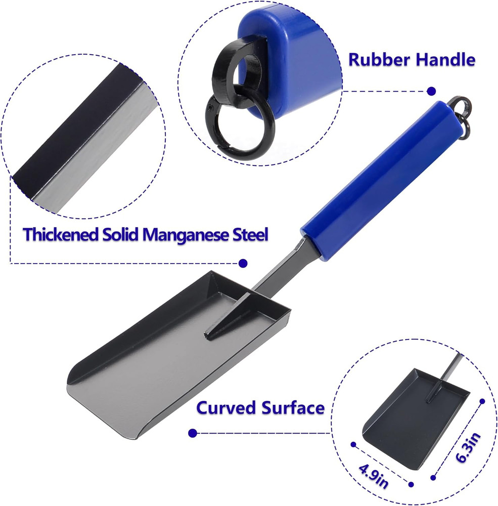 15In Fireplace Ash Shovel for Fire Pit & Indoor Fireplace - Solid Iron Gardening