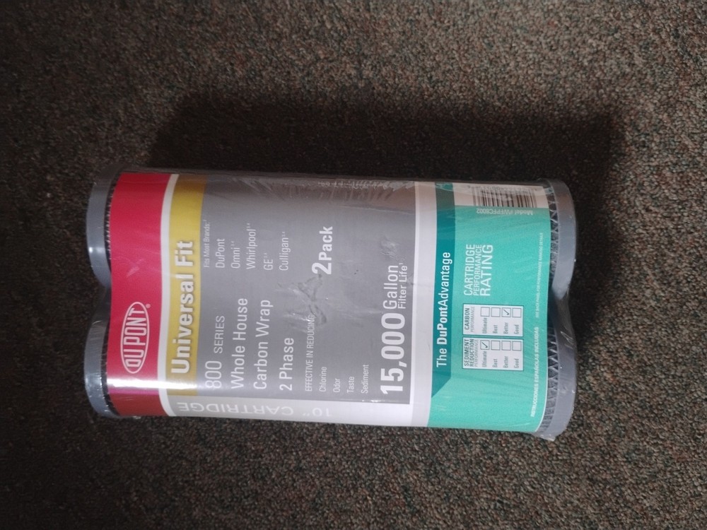 2 Pack Dupont 800 Series 10" Whole House Carbon Wrap Water Filters WFPFC8002