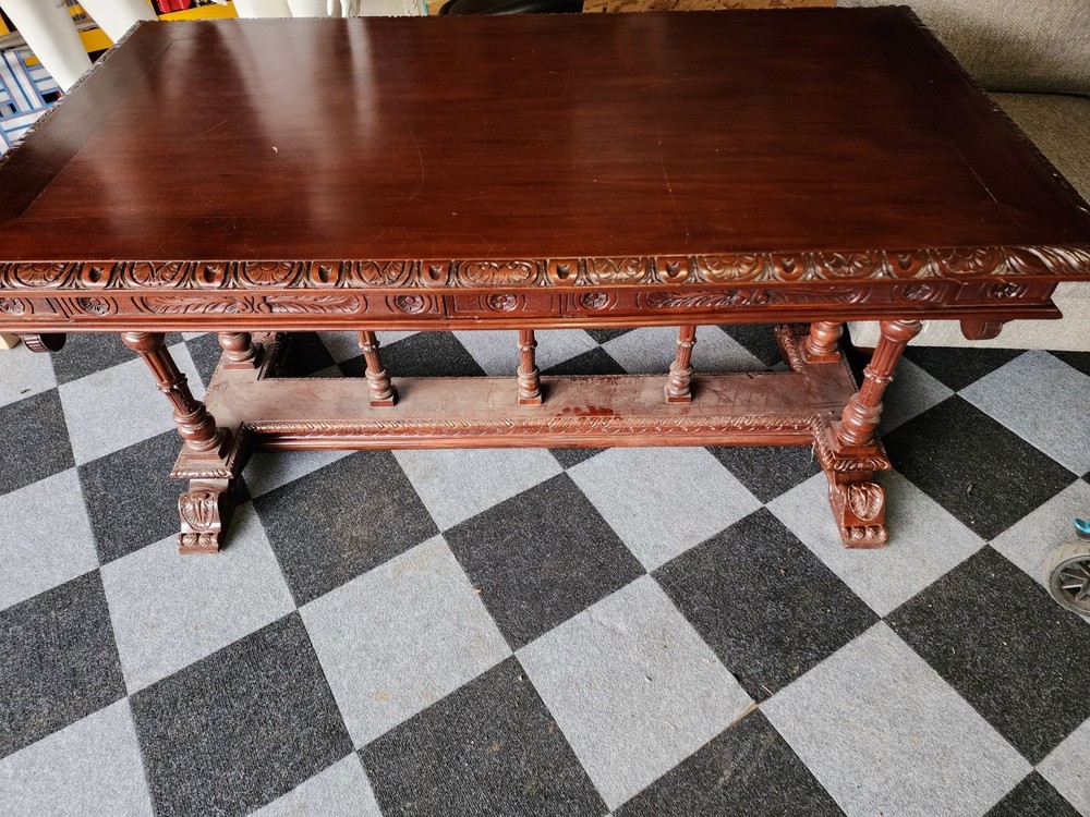 French Renaissance Writing Desk Table w/ Cherubs