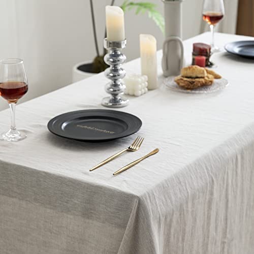 100% Pure Linen Rectangle Tablecloths 144" x 60" (Rectangular) Natural Linen