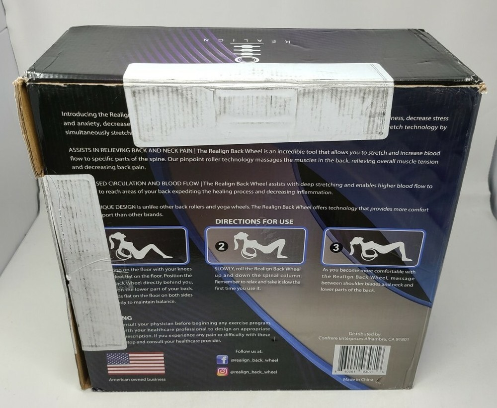 Realign Back Wheel: Back Pain Relief, Foam Roller (Blue/Grey)