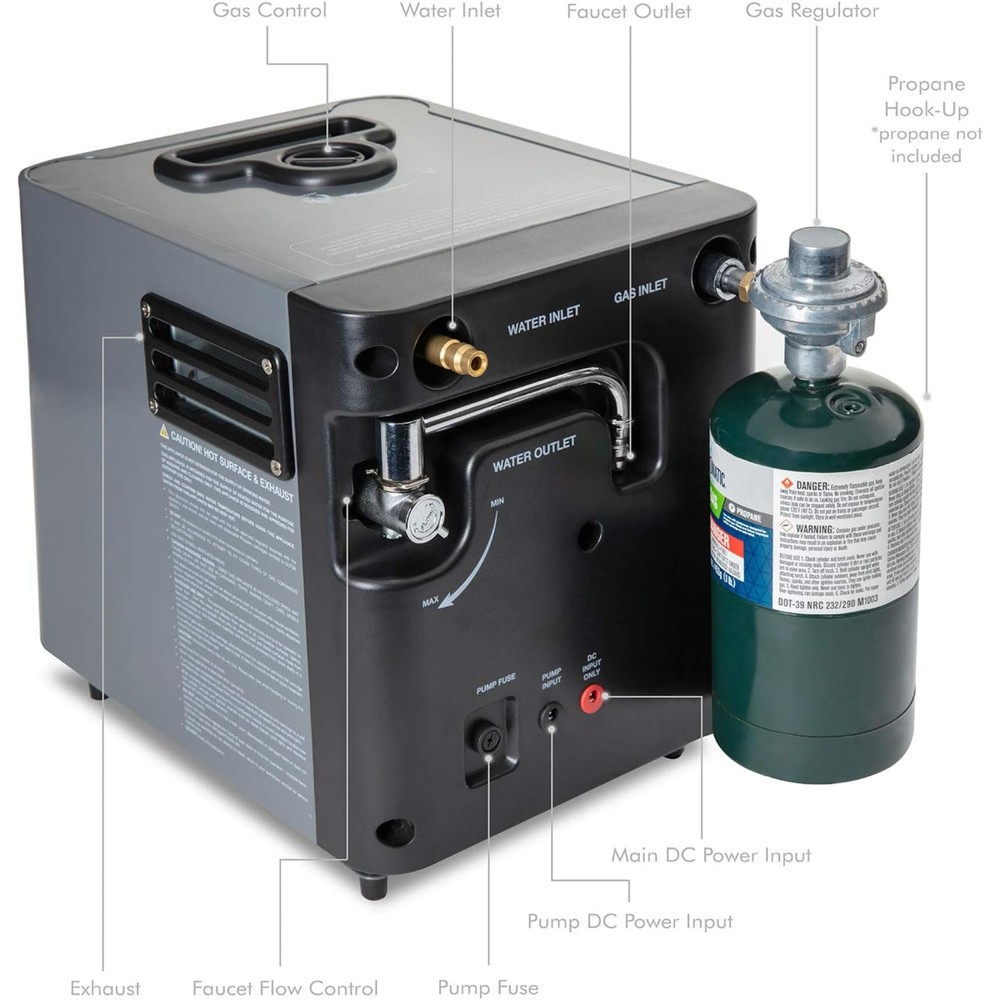 Hike Crew Portable Water Heater, Tankless Water Heater, Camping Heater With Pump