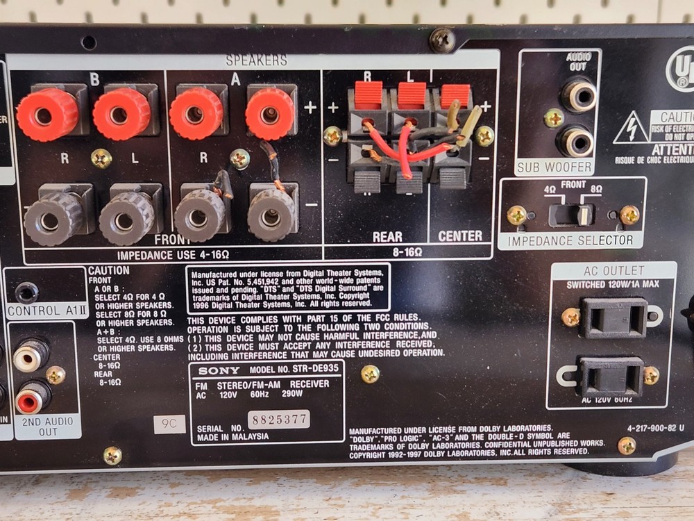 Sony STR-DE935 AV Receiver Dolby Digital/DTS 5.1 Digital A/V Controller Tested