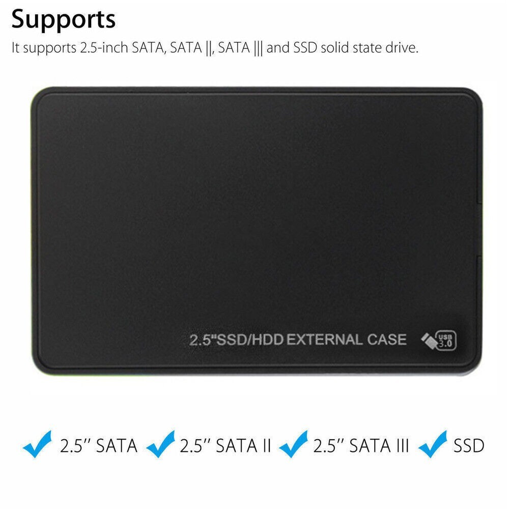 USB 3.0 2TB SATA SSD External Hard Drive Portable Desktop Mobile Hard Disk Case