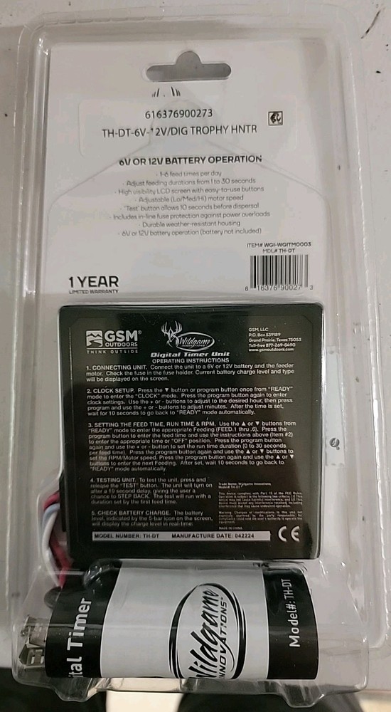 Wildgame Innovations TH-ST 6V or 12V Digital Timer Controller