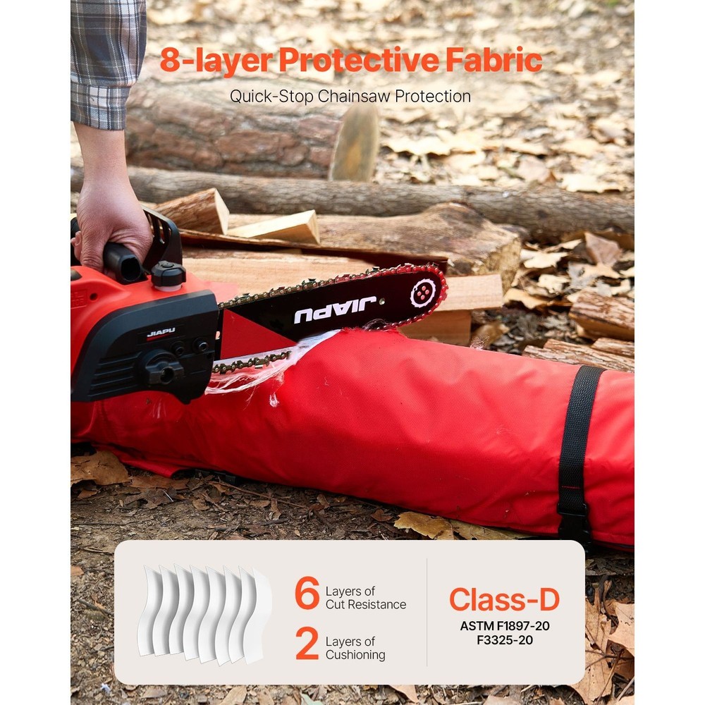 Wrap-Style Chainsaw Chaps, Class D, 6-Layer Cut-Resist + 2-Layer Cushion