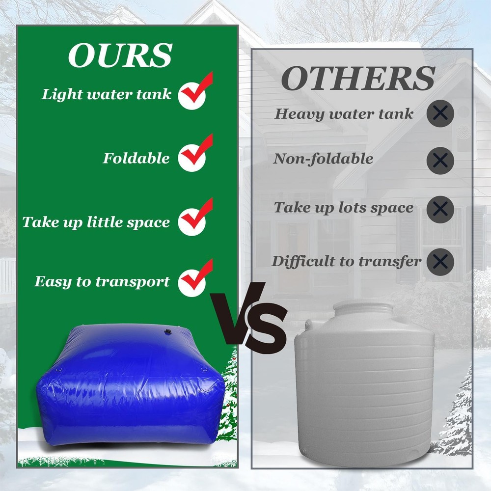 1056 Gal Foldable Water Storage Container, Durable PVC Material
