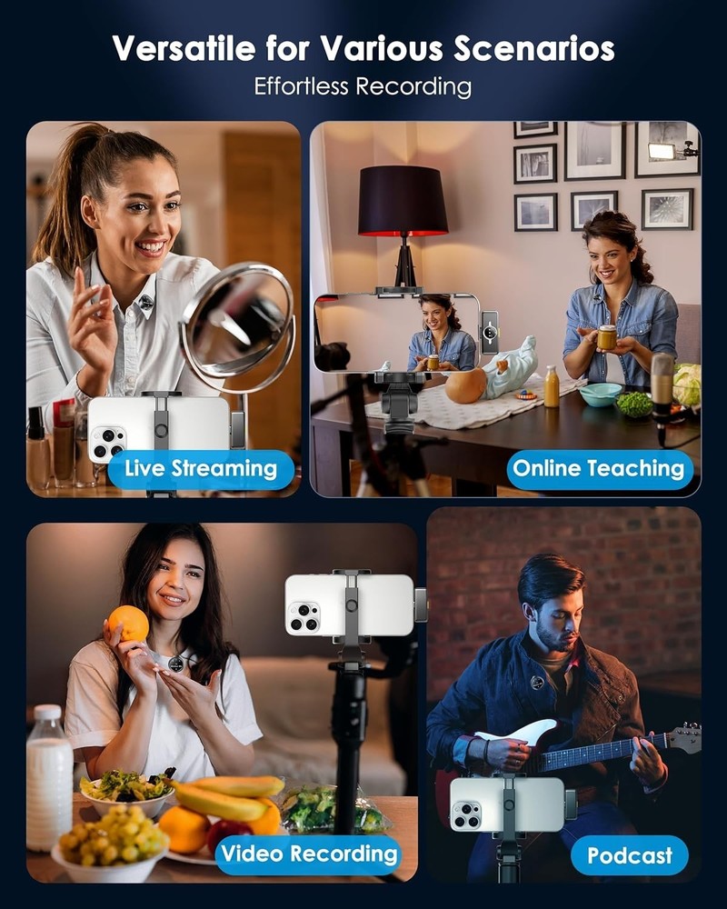 Wireless Lavalier Microphone for iPhone/Android, Lapel Mics with USB-C Plug-P...