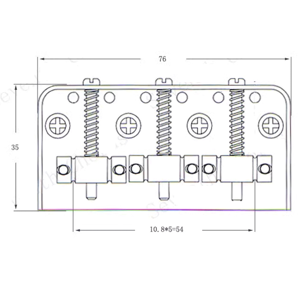 Silver Short Guitar Bridge Brass string code 3-Saddle for Tele Telecaster Guitar