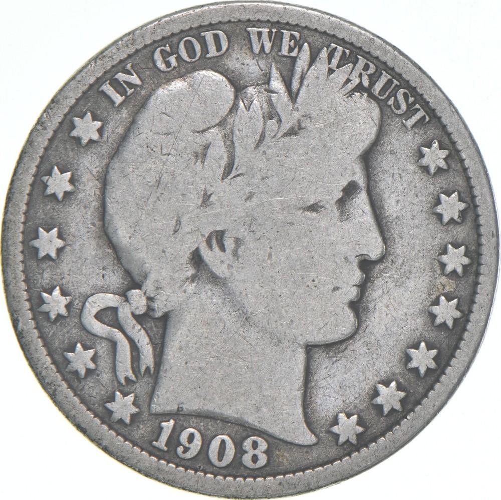 1908 Barber Half Dollar Average Circ
