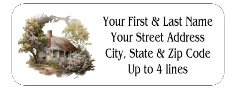 150 Primitive Country Cottage  Mailing Return Address Labels Personalized